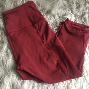 Dark Red lululemon Crop (21 inch) Leggings